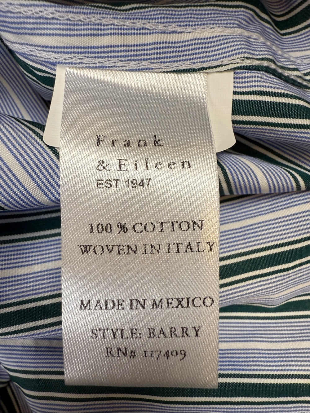 Frank & Eileen Button Down Barry Size Large Quiet Luxury Menswear Resort Preppy - Picture 6 of 8